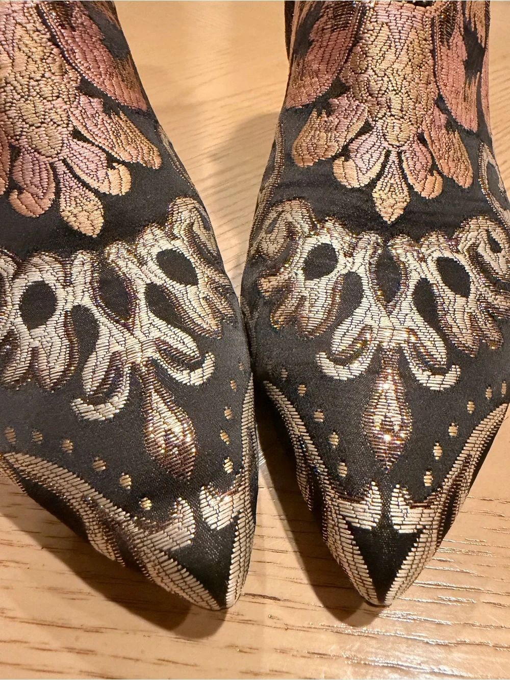 Sam Edelman Olette Floral Brocade Pointed Toe Ankle Booties Size 10